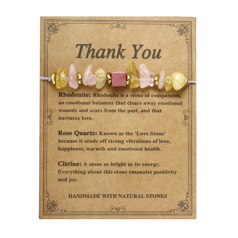 Buddha Stones Dankjewel Rozenkwarts Citrien Rhodoniet Armband met Passie - image 13