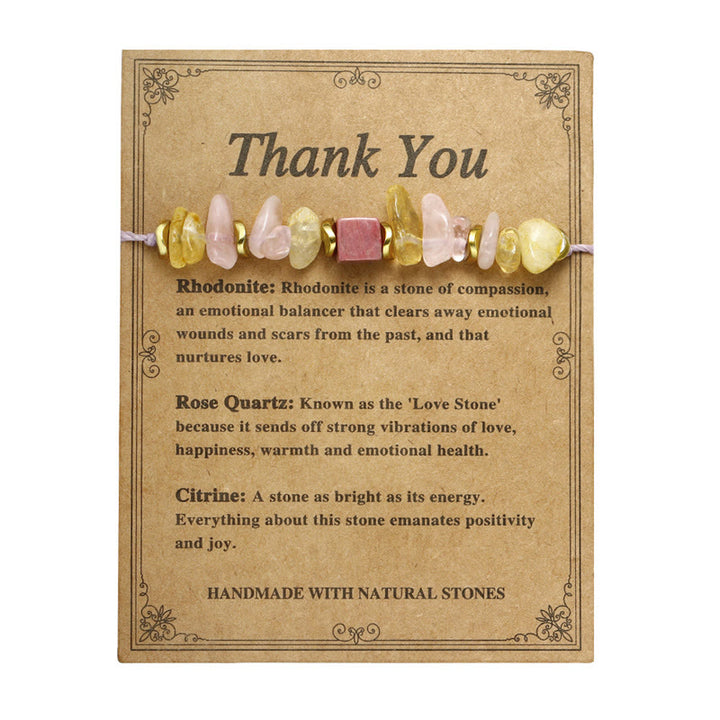 Buddha Stones Dankjewel Rozenkwarts Citrien Rhodoniet Armband met Passie - image 13
