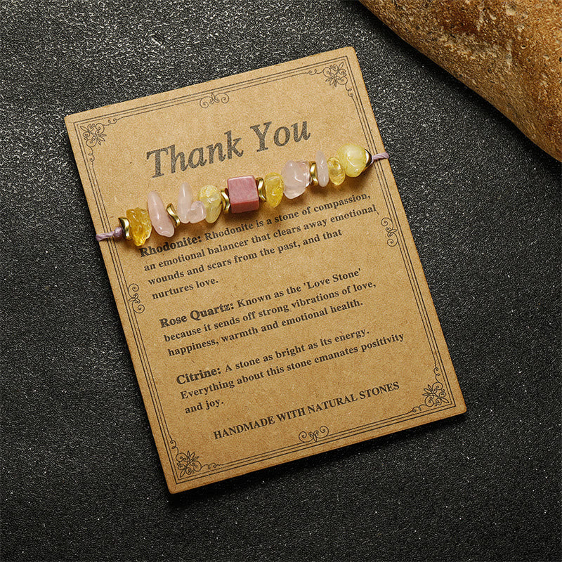 Buddha Stones Dankjewel Rozenkwarts Citrien Rhodoniet Armband met Passie - image 12