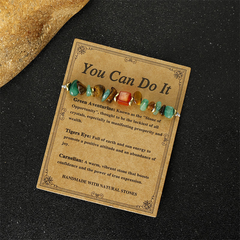 Buddha Stones Je kunt het! Groene aventurijn, tijgeroog en carneool Armband - image 3