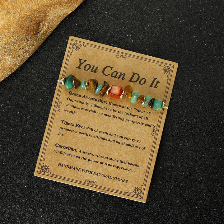 Buddha Stones Je kunt het! Groene aventurijn, tijgeroog en carneool Armband - image 3