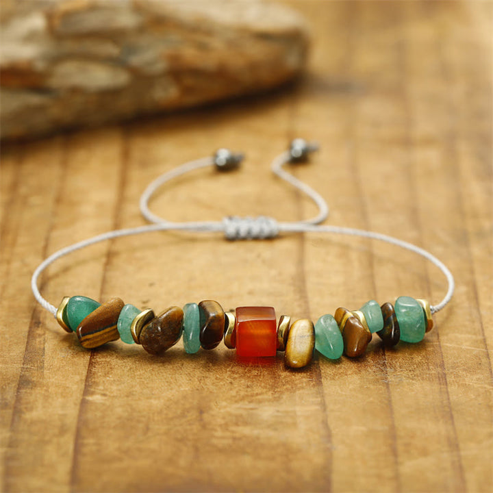 Buddha Stones Je kunt het! Groene aventurijn, tijgeroog en carneool Armband - image 2