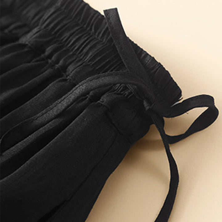 Buddha Stones Effen damesrok met elastische Taille , vetersluiting en Zakken - image 19
