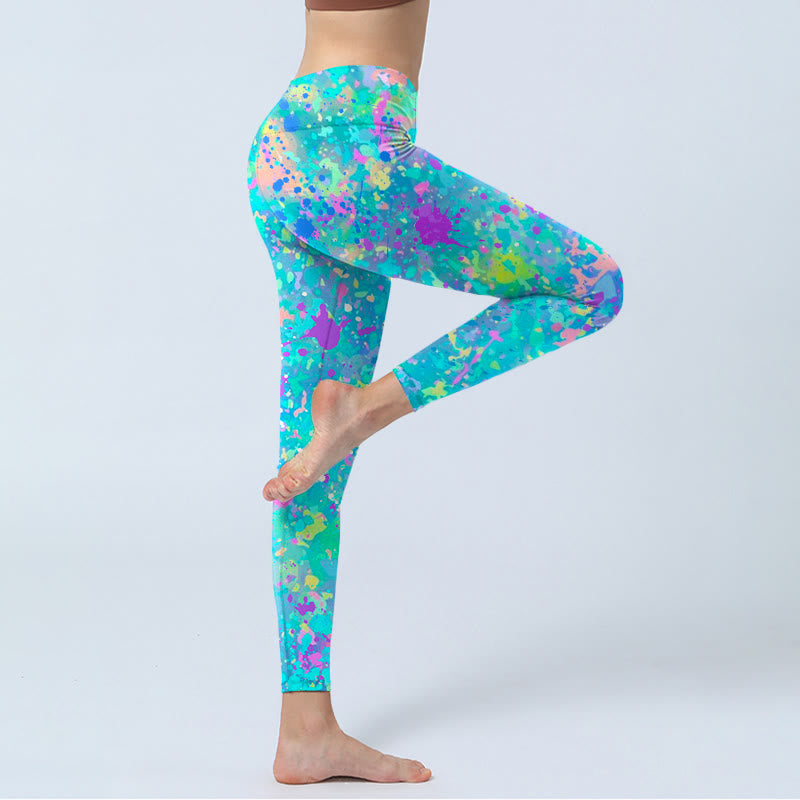 Buddha Stones Sportlegging/yogabroek voor dames met spetterinktprint - image 4
