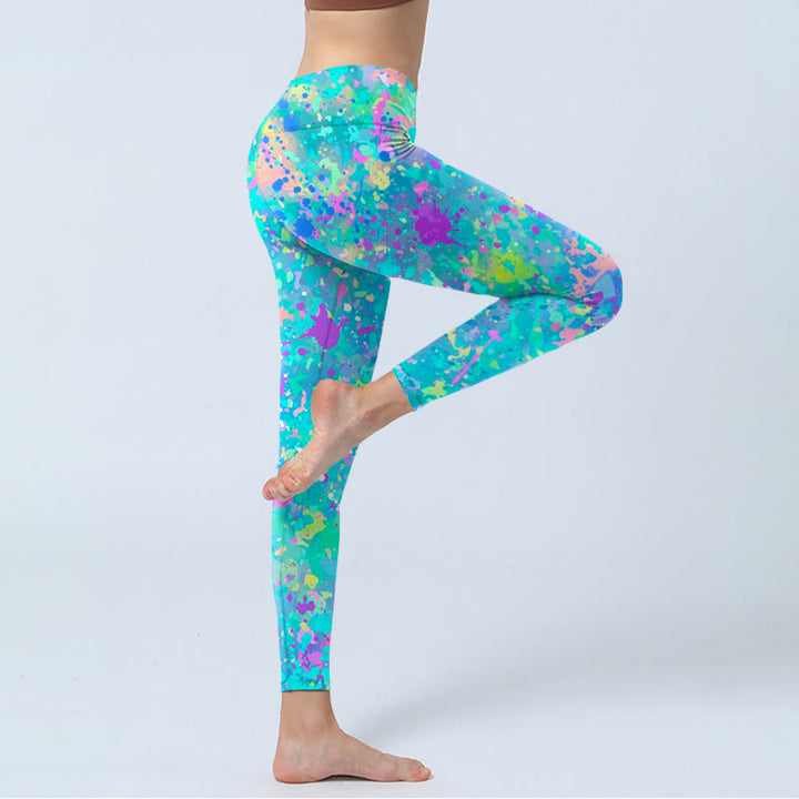 Buddha Stones Sportlegging/yogabroek voor dames met spetterinktprint - image 4
