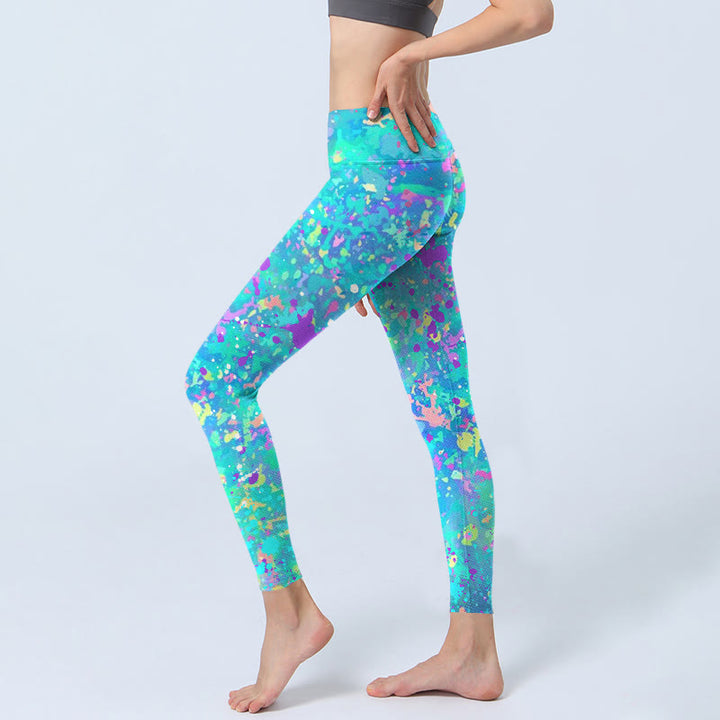 Buddha Stones Sportlegging/yogabroek voor dames met spetterinktprint - image 2