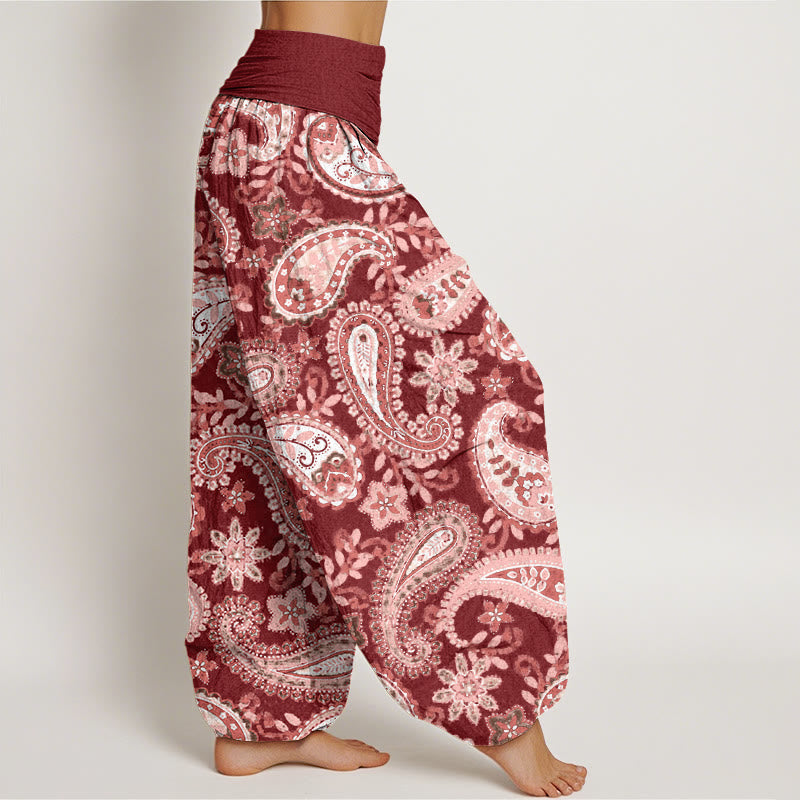 Buddha Stones Casual katoenen harembroek met paisleyprint voor dames, elastische Taille - image 1