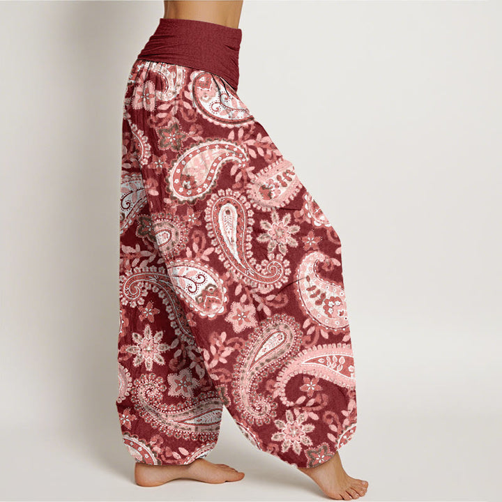 Buddha Stones Casual katoenen harembroek met paisleyprint voor dames, elastische Taille - image 1