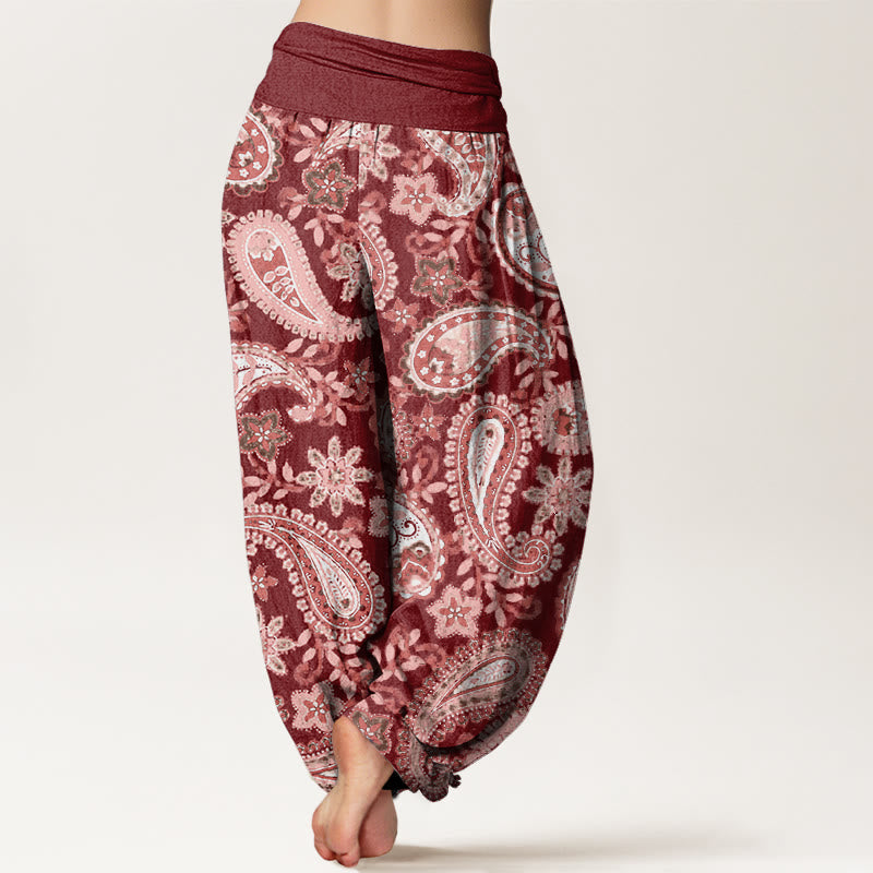 Buddha Stones Casual katoenen harembroek met paisleyprint voor dames, elastische Taille - image 2