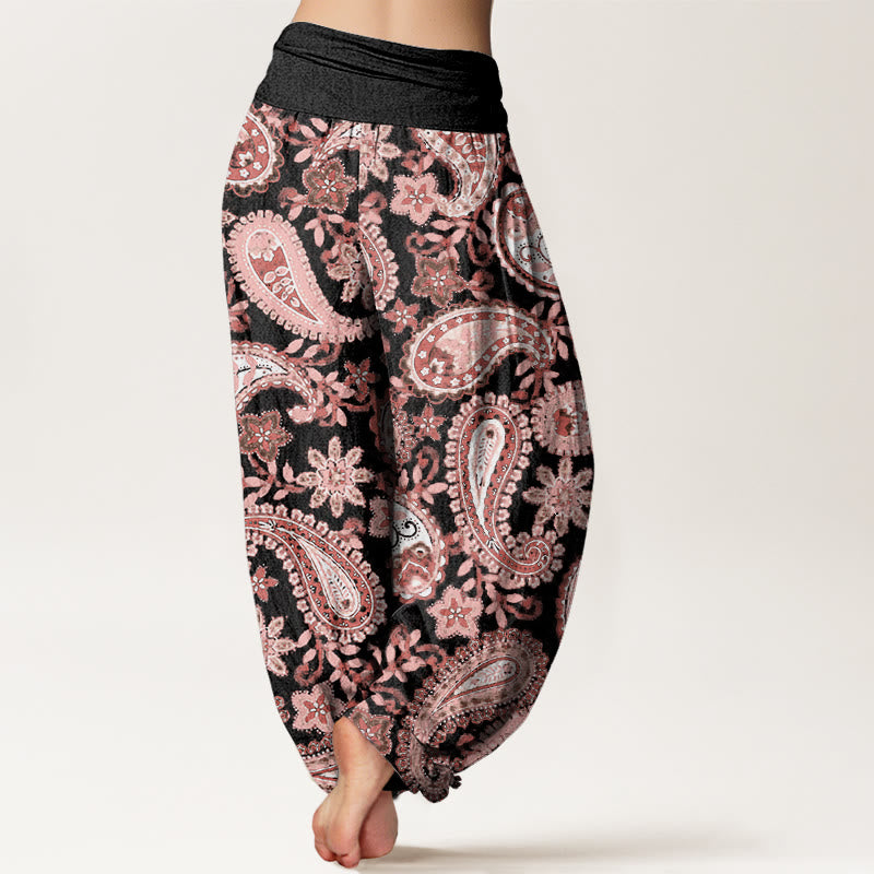 Buddha Stones Casual katoenen harembroek met paisleyprint voor dames, elastische Taille - image 9