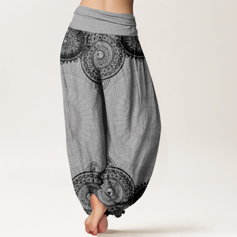 Buddha Stones Dames harembroek met elastische Taille en cirkelvormig mandala-design van katoen - image 8