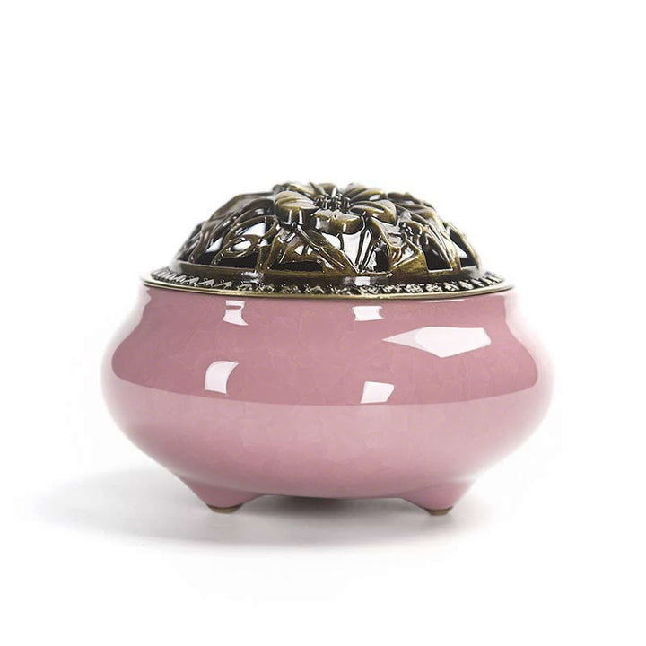 Buddha Stones Kleurrijke keramische Wierook - Roze - image 9