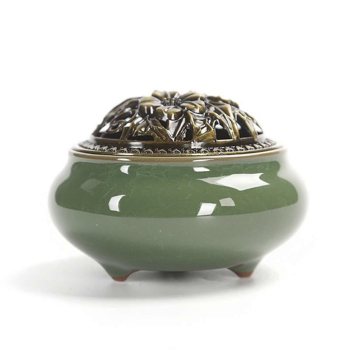 Buddha Stones Kleurrijke keramische Wierook - Diepgroen - image 13