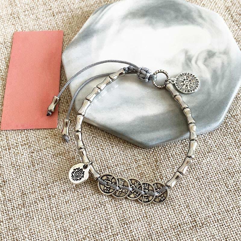 Buddha Stones Vijf Keizermunten Berggeesten Geld Uitgeven Armband - image 1