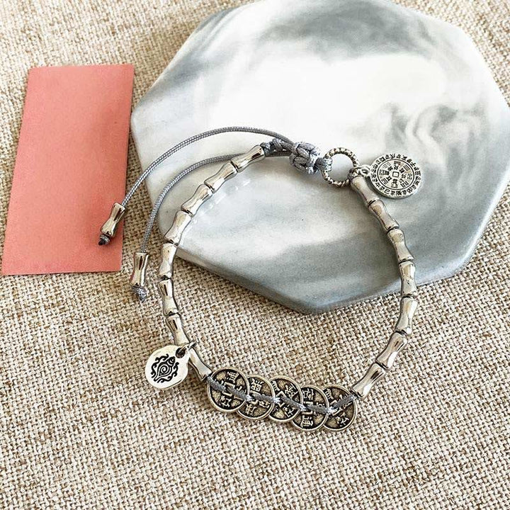 Buddha Stones Vijf Keizermunten Berggeesten Geld Uitgeven Armband - image 1