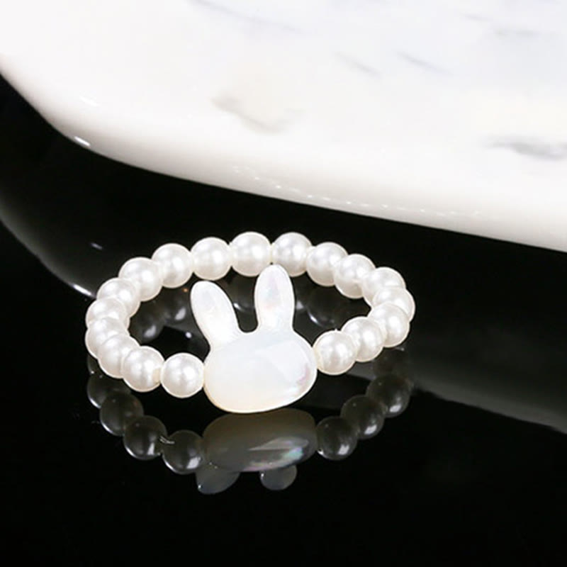 Buddha Stones 3 mm Tridacna stenen kraal konijn zegen elastische Ring - image 2