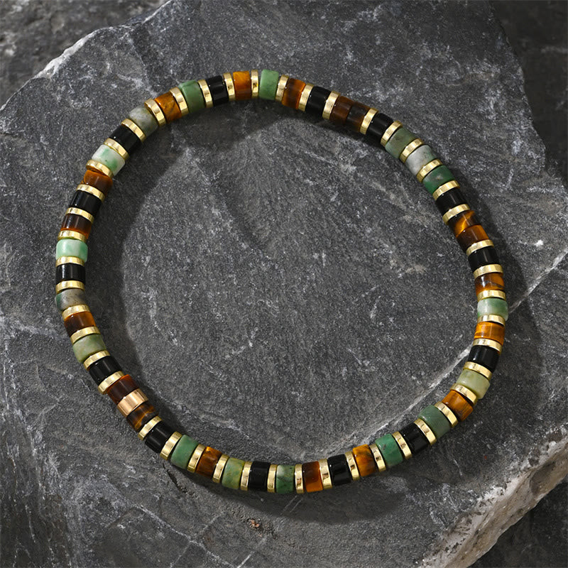 Buddha Stones Armband met ondersteuning van natuurlijke hematiet en tijgeroogstenen - image 1