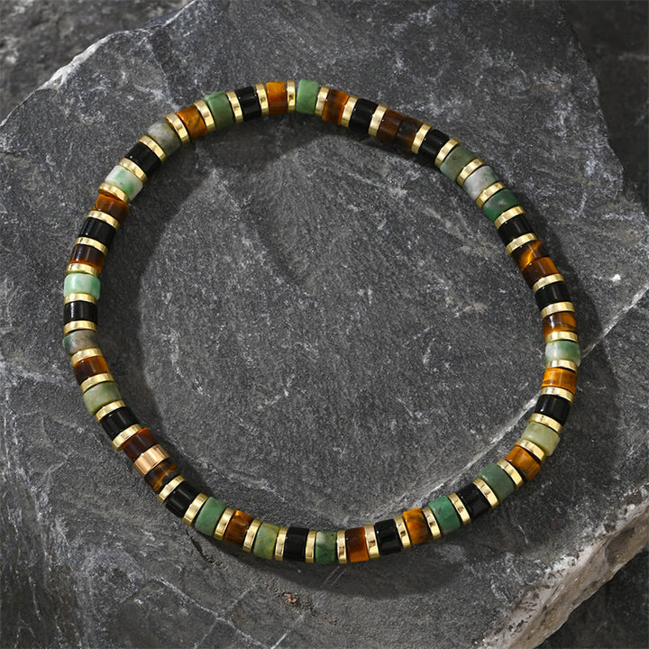 Buddha Stones Armband met ondersteuning van natuurlijke hematiet en tijgeroogstenen - image 1