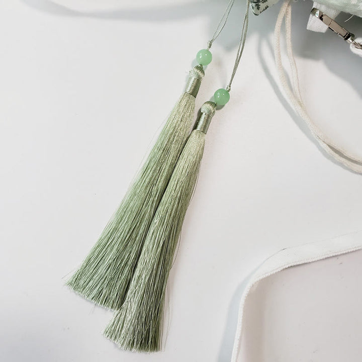 Buddha Stones Canvas draagtas met witte bloemen en groene bladeren, Schoudertas (crossbody), Schoudertas, Handtas - image 9