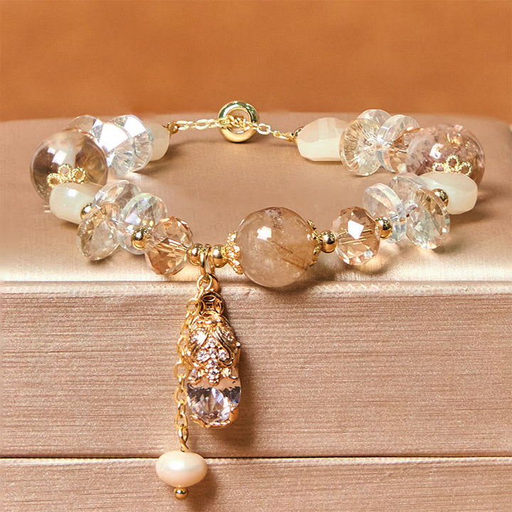 Buddha Stones Natuurlijke citrien groene aardbeikwarts PiXiu Armband - Citrien (Polsomtrek: 15-17 cm) - image 0