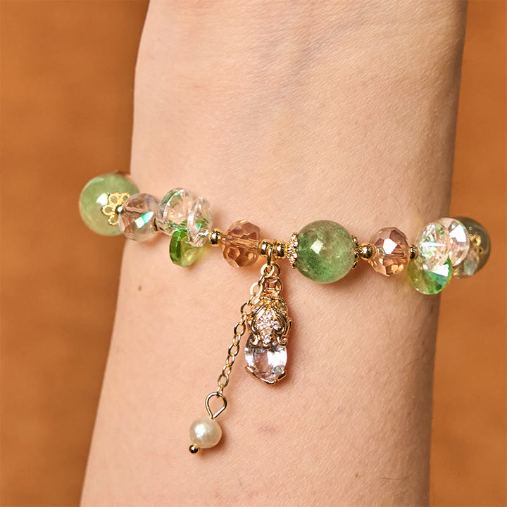 Buddha Stones Natuurlijke citrien groene aardbeikwarts PiXiu Armband - image 9