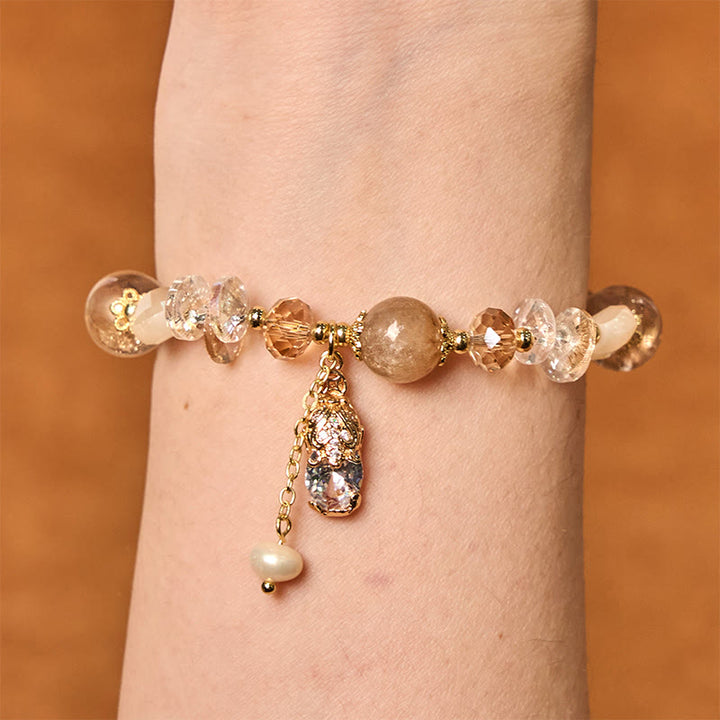 Buddha Stones Natuurlijke citrien groene aardbeikwarts PiXiu Armband - image 2