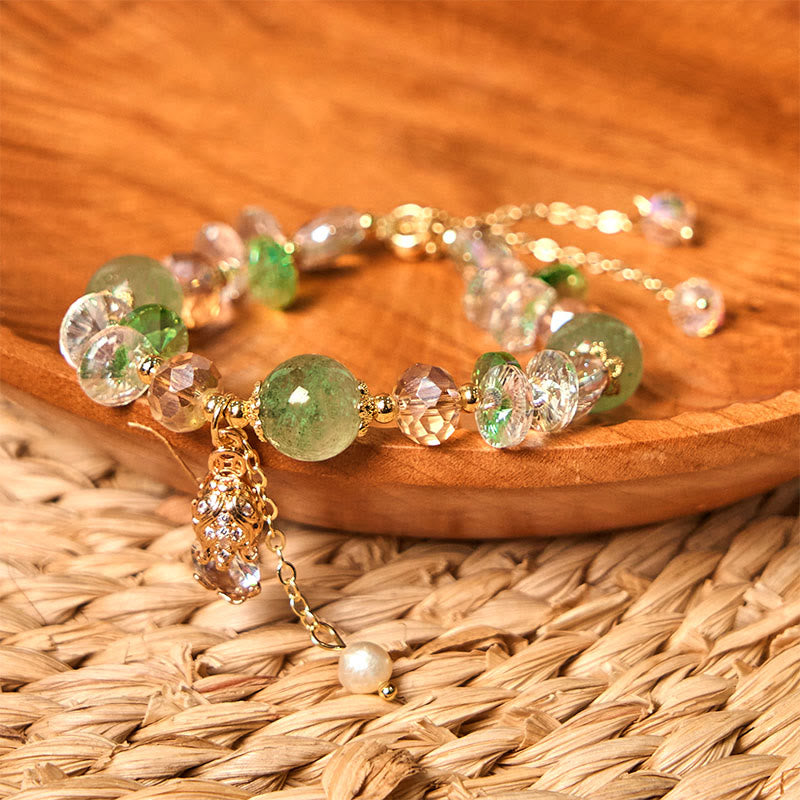 Buddha Stones Natuurlijke citrien groene aardbeikwarts PiXiu Armband - image 8
