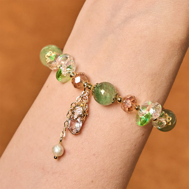 Buddha Stones Natuurlijke citrien groene aardbeikwarts PiXiu Armband - image 10