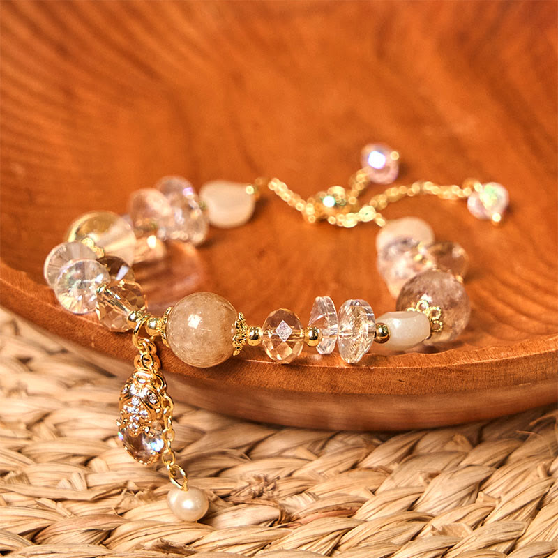 Buddha Stones Natuurlijke citrien groene aardbeikwarts PiXiu Armband - image 1