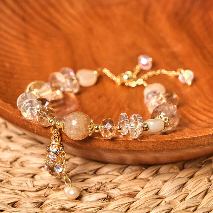 Buddha Stones Natuurlijke citrien groene aardbeikwarts PiXiu Armband - image 1