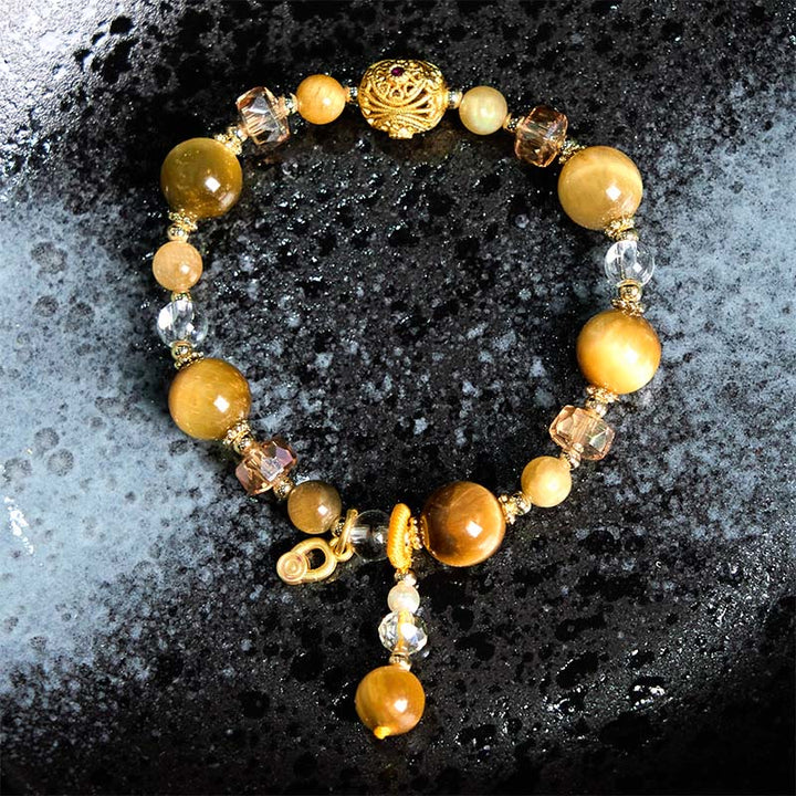 Buddha Stones Armband met natuurlijke tijgeroogkralen en extra gewicht. - image 1