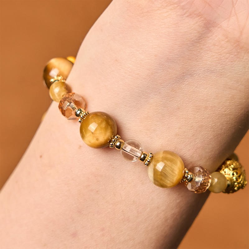 Buddha Stones Armband met natuurlijke tijgeroogkralen en extra gewicht. - image 5