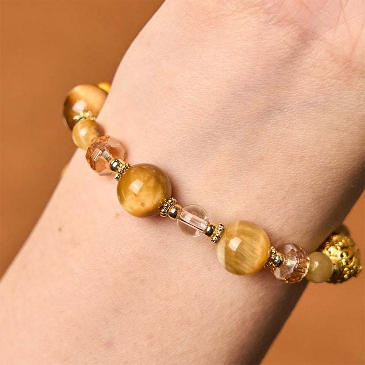 Buddha Stones Armband met natuurlijke tijgeroogkralen en extra gewicht. - image 5