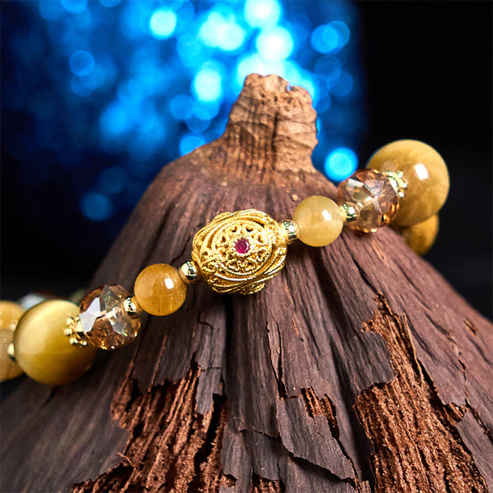 Buddha Stones Armband met natuurlijke tijgeroogkralen en extra gewicht. - image 4