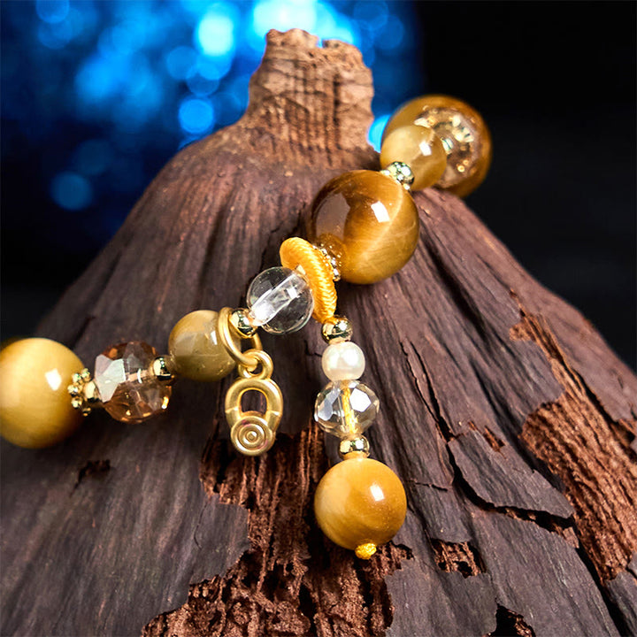 Buddha Stones Armband met natuurlijke tijgeroogkralen en extra gewicht. - image 2