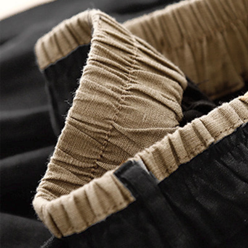 Buddha Stones Vintage casual, effen damesrok van katoen/linnen met zijsplit, elastische Taille en Zakken. - image 12