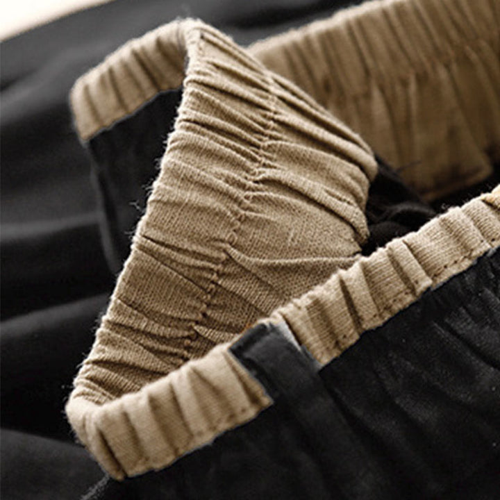 Buddha Stones Vintage casual, effen damesrok van katoen/linnen met zijsplit, elastische Taille en Zakken. - image 12