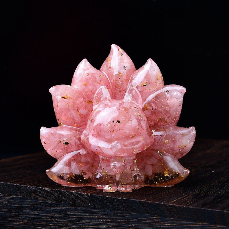 Buddha Stones Kleine diverse stenen, roze kristal, citrien, amethist, negenstaartvos, warmte, huisdecoratie - Roze kristal 8,8*6,9*8 cm - image 0