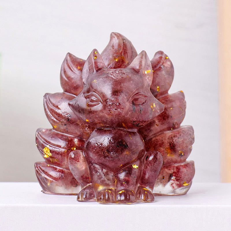 Buddha Stones Kleine diverse stenen: aardbeikwarts, amethist, groene aventurijn, negenstaartvos, helende huisdecoratie. - Aardbeikwarts - 8*8,7 cm - image 1
