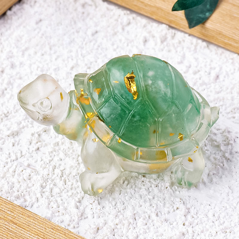 Buddha Stones Diverse stenen: citrien, groene aventurijn, amethist, mini-schildpad, symbool voor voorspoed en huisdecoratie. - Groene aventurijn 5*3*2,7 cm - image 6