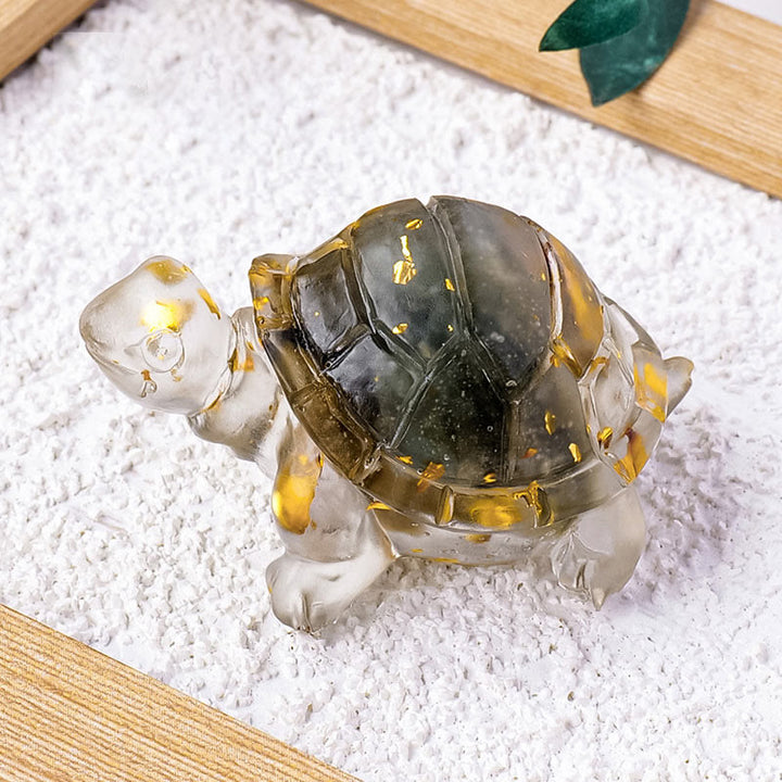 Buddha Stones Diverse stenen: citrien, groene aventurijn, amethist, mini-schildpad, symbool voor voorspoed en huisdecoratie. - Labradoriet 5*3*2,7 cm - image 4