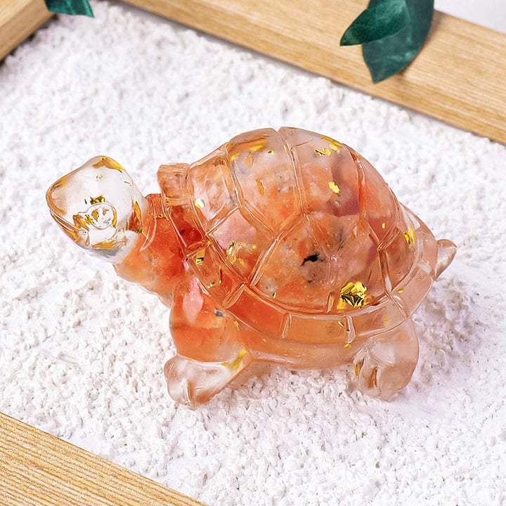 Buddha Stones Diverse stenen: citrien, groene aventurijn, amethist, mini-schildpad, symbool voor voorspoed en huisdecoratie. - Zonnesteen 5*3*2,7 cm - image 23