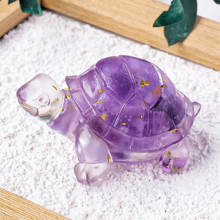 Buddha Stones Diverse stenen: citrien, groene aventurijn, amethist, mini-schildpad, symbool voor voorspoed en huisdecoratie. - Amethist 5*3*2,7 cm - image 9