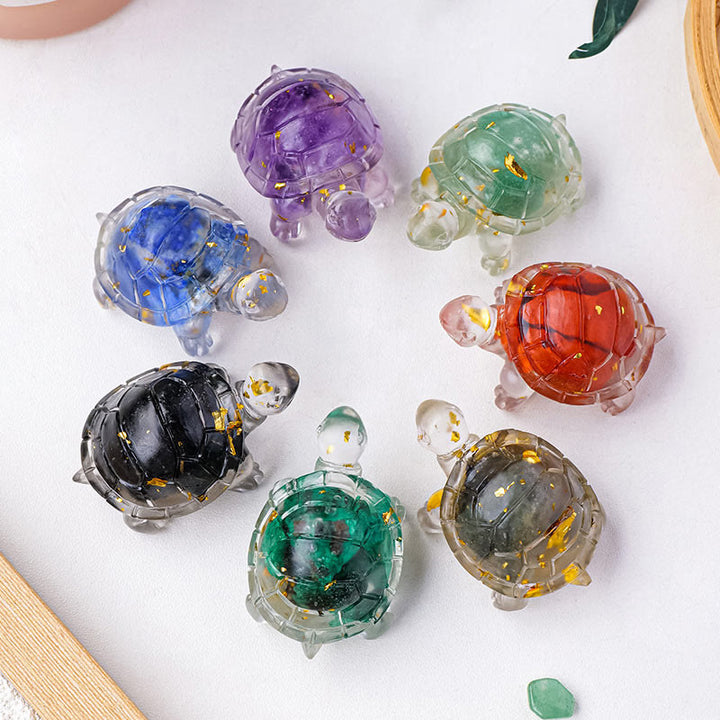 Buddha Stones Diverse stenen: citrien, groene aventurijn, amethist, mini-schildpad, symbool voor voorspoed en huisdecoratie. - image 25