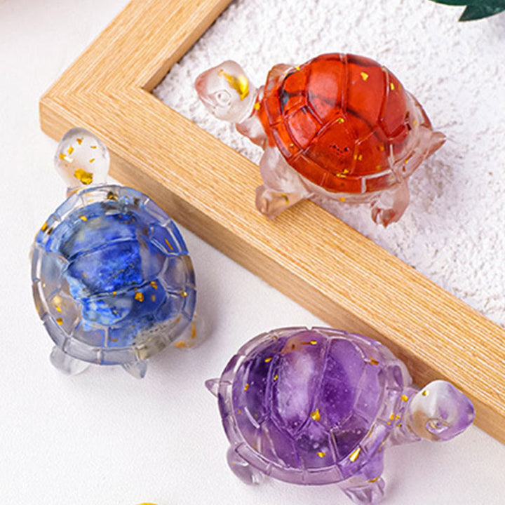 Buddha Stones Diverse stenen: citrien, groene aventurijn, amethist, mini-schildpad, symbool voor voorspoed en huisdecoratie. - image 28