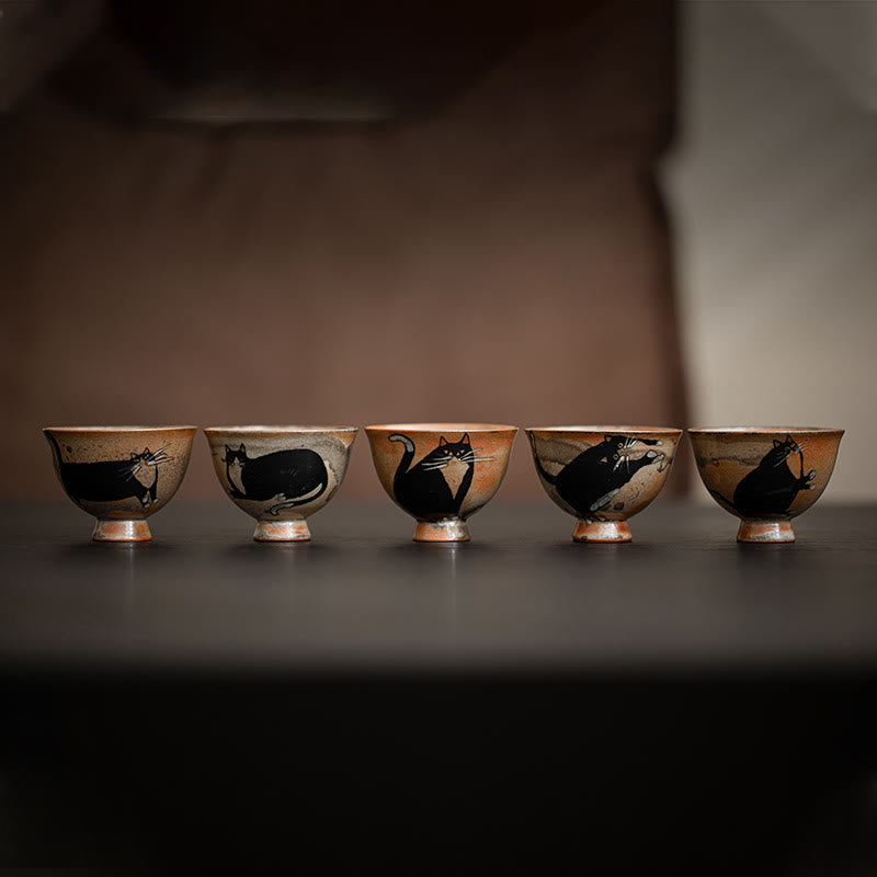 Buddha Stones Klein schattig theekopje in de vorm van een kat met kungfu Theekopje, 60 ml. - image 15