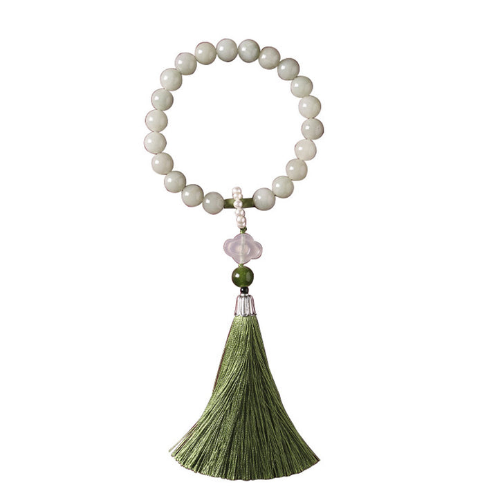 Buddha Stones Groene jade kralen, parels, welvaartskwastjes , Pols Mala - image 14