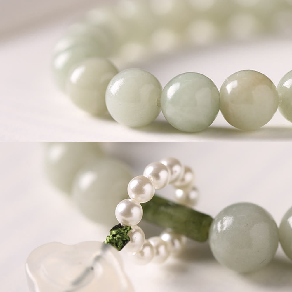 Buddha Stones Groene jade kralen, parels, welvaartskwastjes , Pols Mala - image 11