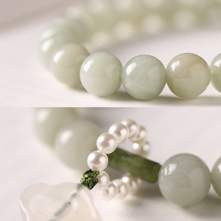 Buddha Stones Groene jade kralen, parels, welvaartskwastjes , Pols Mala - image 11