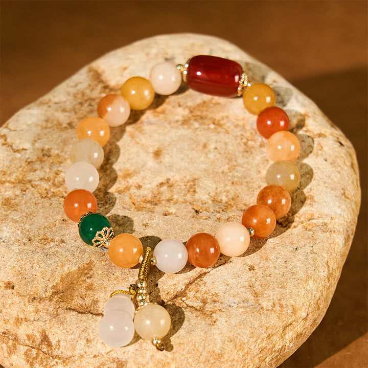 Buddha Stones Gouden zijden jade kralen kalebas Armband - image 2